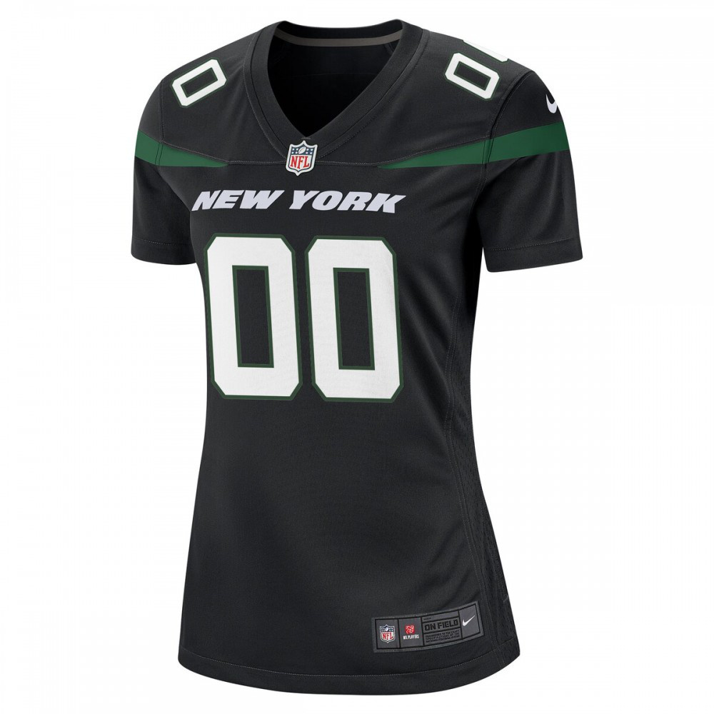 New York Jets Nike Women's Alternate Custom Game Jersey - Stealth Black-GridironStore